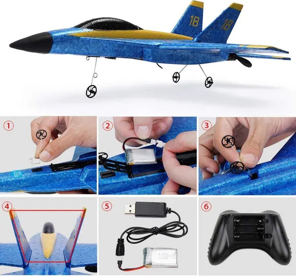High-Speed RC Fighter Jet Plane with Remote Control