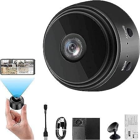 Portable Mini WiFi Camera for Indoor Outdoor Security, Battery Powered Magnetic Video Equipment, Work 45 Minutes Without Power (Black)